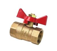 1pc 1/4" 3/8" 1/2" 3/4" Female to Female Thread Two Way Brass Shut Off Ball Valve with Butterfly Handle for Fuel Gas Water Oil Air(DN8,F-F)