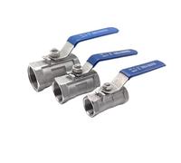 1pc 1/4" 3/8" 3/4" 1" 1-1/4" 1-1/2" 2" 304/316 Stainless Steel One Piece Ball Valve Female Thread Suitable(3/8",SS316L)