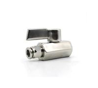 1PC 1/4" BSP Female x 8mm Push in Ball Valve Beer SUS304 with Stainless Hanlde