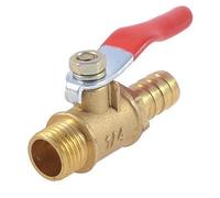 1pc 1/4" PT x 10mm Full Port Lever Handle Hose Barb Brass Ball Valve