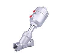 1PC 1/4" to 2" BSPT 304 Stainless Steel Pneumatic Angle Seat Valve - Y-Shaped for Steam, Gas, Oil, 232 PSI Pressure Rating(B Double Acting,DN25-50mm)