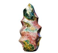 1pc 1.5-1.8kg Ocean Jade Torch Crystal Quartz Figurine Spiritual Gift demagnetizer Decoration Gemstone Stone