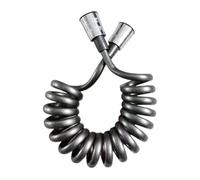 1pc 1.5/2/3/5 Meter Spring Flexible Retractable Tube for Shower Head Toilet Bidet Water Pipe Plumbing Bath Faucet Spiral Hose(Dark Grey,150cm)