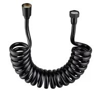 1pc 1.5/2/3/5Meter Spring Flexible Retractable Hose Spiral Shower for Showerhead Toilet Bidet Water Pipe Plumbing(Black,200cm)