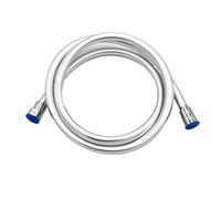1pc 1.5/2/3M Black PVC Flexible Shower Hose Long Bathroom Water Extension Plumbing Pipe Pulling Tube Bath Accessories(Sliver,150cm)