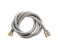 1pc 1.5/2/3M Brass Head Stainless Steel Flexible Shower Hose Long Bathroom Extension Plumbing Pipe Pulling Tube Accessories(Black,2.0M)