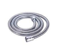 1pc 1.5/2/3M Stainless Steel Shower Hose Black/Silver Long Bathroom Water Extension Plumbing Pipe Showerhead Tube(3M silver)