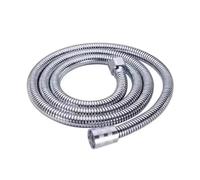 1pc 1.5/2/3M Stainless Steel Shower Hose Black/Silver Long Bathroom Water Extension Plumbing Pipe Showerhead Tube(2M silver)