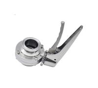 1pc 1.5" Ferrule O/D 50.5mm 64mm SS304 Stainless Steel Squeeze Trigger Flow Control Tri Clamp Butterfly Valve(White,SS304_38MM Ferrule 50.5)