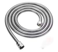 1pc 1.5m/ 2m /3m G1/2 Inch Flexible Shower Hose Stainless Steel Bathroom Water Head Extension Pipe(Silver,300cm)