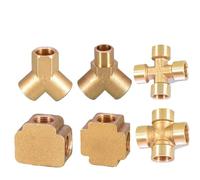 1pc 1/8 1/4 1/2 3/4 British Standard Pipe Male Female Thread T Type/Cross/Square Reducing Copper Butt Joint Adapter Coupling Adapter(3l8 Cross 4 Way F)