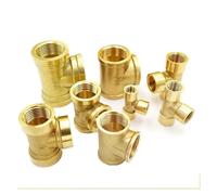 1pc 1/8" 1/4" 3/8" 1/2" 3/4" 1" 2" BSPP Female Brass Equal Tee 3 Ways Pipe Tube Connector Fitting Water(1/4") Brass Hose
