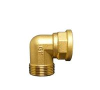 1PC 1/8" 1/4" 3/8" 1/2" 3/4" 1" Female X Male Thread 90 Deg Brass Elbow Pipe Fitting Connector Coupler for Water Fuel Copper Adapter(1l4 Male to Female)