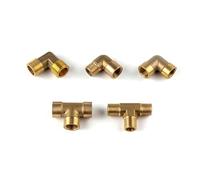 1pc 1/8" 1/4" 3/8" 1/2" 3/4" Male/Female Thread L-Type T-Shaped Pneumatic/Plumbing Brass Pipe Fitting Water Oil Gas (L-F,3/8") Plumbing Fittings