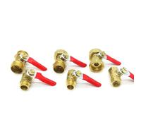 1pc 1/8" 1/4" 3/8" 1/2" BSPP Female-Female/Female-Male/Male-Male Brass Ball Valve with Red Handle for Air Water(Female-Male,1/4")