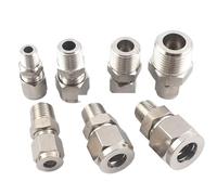 1pc 1/8'' 1/4'' 3/8'' 1/2'' to 4-12MM Steel Straight Conversion Adapter Fitting(8mm Tube,3/8")