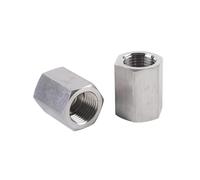 1PC 1/8"-1/4" BSPP Female-Female Thread Stainless Steel Socket High Pressure Pipe Fitting