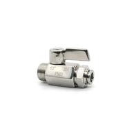 1PC 1/8" BSP Male x 12mm Push in Ball Valve Beer SUS304 with Stainless Hanlde