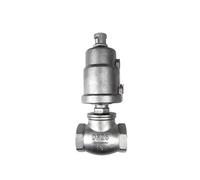 1pc 1" All Stainless Steel T Type Pneumatic Threaded Globe Valve Angle Seat Water Waist Drum(Single Acting)