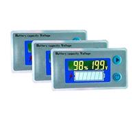 1pc 10-100v Universal Lcd Car Acid Lead Lithium Battery Capacity Indicator Digital Voltmeter Voltage Tester Monitor -c33 (3 strings 12V)