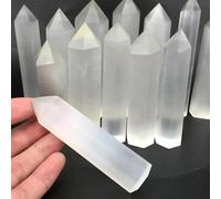 1pc 10-13cm Gypsum Point White Selenite Hexagonal Prism Crystal Tower Stone Home Decoration DIY Gift