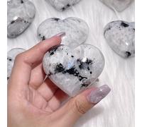 1pc 100-150g Rainbow Moonstone Heart Palm Stone Room Decor