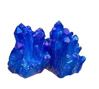 1pc 100-160g Bohemian Irregular Royal Blue Halo Quartz Cluster with Titanium Coating and Iridescence