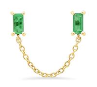 1pc 100% Sterling Silver Two Zircons Long Chain Stud Earrings For Women Earings Piercing Earring Jewelry Pendientes