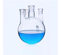 1pc 100ml to 2000ml Lab Glass Bevel Standard Ground Joint Round Bottom Boiling Flask with 4 Neck for Distillation (500ml 24x4)