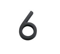 1pc 100mm 3.9" Modern Door Number Black Self-Adhesive Mailbox Sticker, Outdoor Address Apartment Office Hotel Room(6)