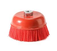 1pc 100mm Cup Nylon Abrasive Brush Wheel M14 P80 Pile Polymer-abrasive Wheel For 3/4/5Inch Angle Grinder Rotary Tools
