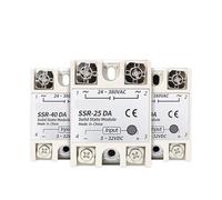 1pc 10A SSR 25A Solid State Relay 40A Output 3-32VDC 24-480VAC 220V Single Phase DC TO AC 40A Relay SSR HeatSink SSR 40DA((DC controls AC) DA,SSR-40A)