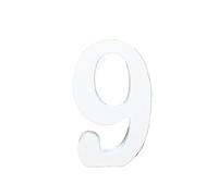 1pc 10cm White Wood Numbers 0-9 Wooden DIY Arabic Numerals Ornaments Art Crafts Standing Party Wedding Home Decor(Number 9)