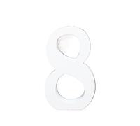 1pc 10cm White Wood Numbers 0-9 Wooden DIY Arabic Numerals Ornaments Art Crafts Standing Party Wedding Home Decor(Number 8)