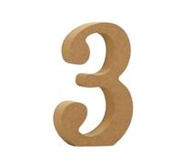 1pc 10cm Wood Color Numbers 0-9 Wooden DIY Arabic Numerals Art Crafts Standing Party Wedding Home Decor(Wood number 3)