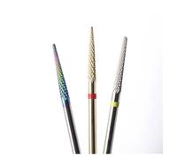 1Pc/10Pcs Tungsten Carbide Cuticle Nail Drill Bit,2.35mm Shank | 2x14mm Head in Gold,Rainbow or Silver for Cuticle Cleaning and Dead Skin Removal(Silver10pcs)