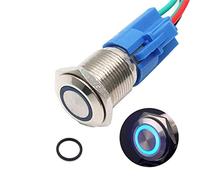 1Pc 110V-220V 3A Latching/Self-locking Push Button Switch with Wire Connector Socket Plug for 16mm /0.63" Mounting Hole