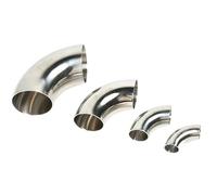1pc 12.7mm/19mm/25mm/32mm/38mm/45mm/51mm/57mm/63mm OD Butt Weld Elbow 90 Degree 304/316 Stainless Pipe Fitting(19mm x 1.5mm)