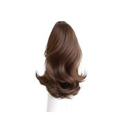 1pc 12-inch Synthetic Clip Ponytail Wig With Wavy Fake Short Curly Hair Clamped On A For Woman's Black(4)