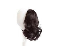 1pc 12-inch Synthetic Clip Ponytail Wig With Wavy Fake Short Curly Hair Clamped On A For Woman's Black(5)
