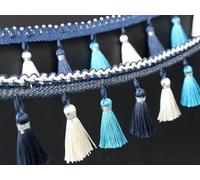1pc 12 Yards Decorative Fringe Trim - Elegant Polyester Braid Lace for Sewing, Curtains, and Tablecloths - Home Decor(Dark Blue)