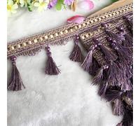 1pc 12 Yards Elegant Curtain Fringe Edging Lace Trim for DIY Crafts, Tablecloths,Lampshades -Polyester Decorative Fringing(Deep Purple)