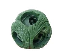 1pc 120-130mm Magical Cyan Jade Carved Exquisite Ball Quartz Crystal Home Office Degaussing Decoration Gem