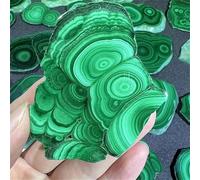 1pc 120-150g High Crystal Malachite Irregular Size Crystal Slices Raw Gemstone Slabs for Home Decoration
