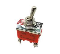 1PC 1221S 12mm Mounting Hole 15A 250VAC ON OFF DPST 4 Terminal Screw Pins Self-locking Power Rocker Latching Toggle Switch