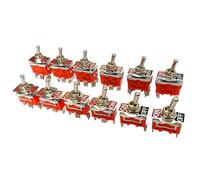 1PC 1221S ON OFF 12mm Mounting Hole 15A 250VAC DPST 4 Terminal Screw Pins Self-locking Power Rocker Latching Toggle Switch