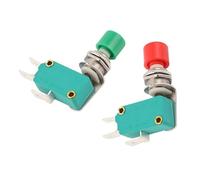 1pc 12mm DS-438 Momentary Push Button Switch Micro 16A/250V Red Green 6.3mm Feet 1NO1NC(Green -1)