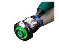 1pc 12mm Metal Push Button Switch High Head Ring/Power 3-220V Self-reset Momentary/locking Car Auto Eng IDGTTLDF(12MM Power LED,100-240V(220V))