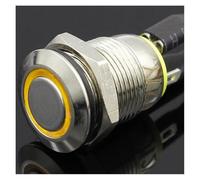 1PC 12MM with LED 3V 5V 12V 24V 220V Metal Button Switch Momentary push button auto reset illuminated IDGTTLDF(Yellow,3V)
