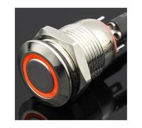 1PC 12MM with LED 3V 5V 12V 24V 220V Metal Button Switch Momentary push button auto reset waterproof illuminated IDGTTLDF(Red,5V)